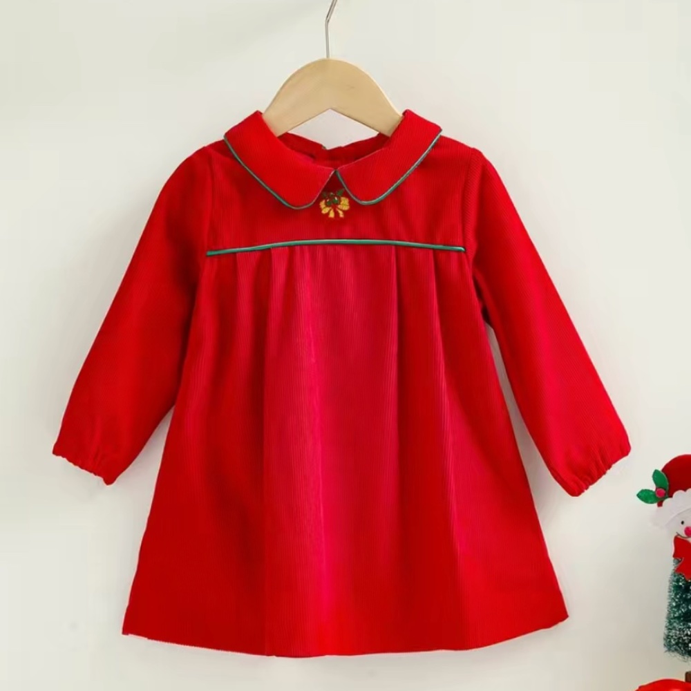 🆕 Festive red fit & flare embroidered Christmas / Holiday dress